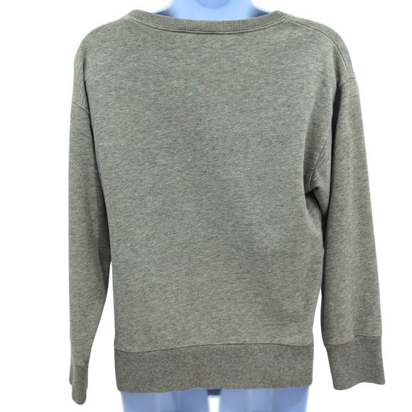 J Crew Sweater Womens Small Gray Embroidered Floral Gold Feminine Fall Holiday - Picture 2 of 9